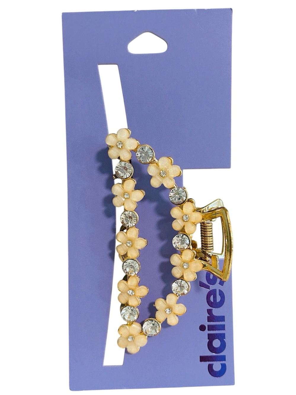 Claire’s Hair Claw Gold Daisy Studded Embellished Hair Clip Women Teens Girls